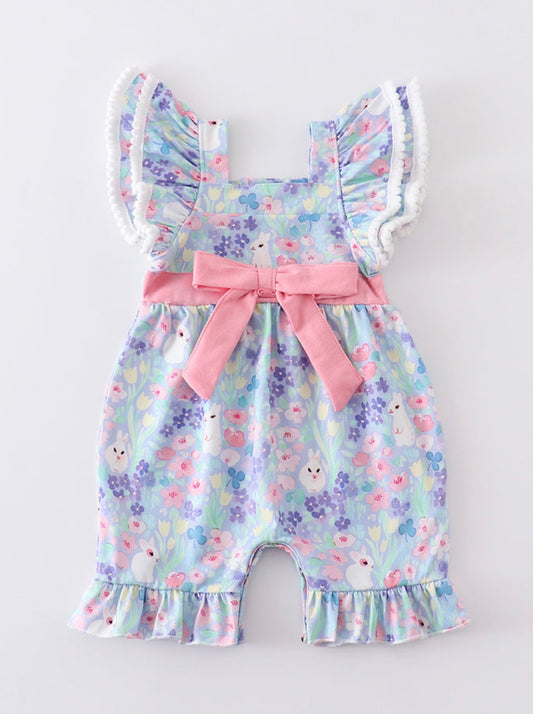 Floral Bunny ruffle jumpsuit