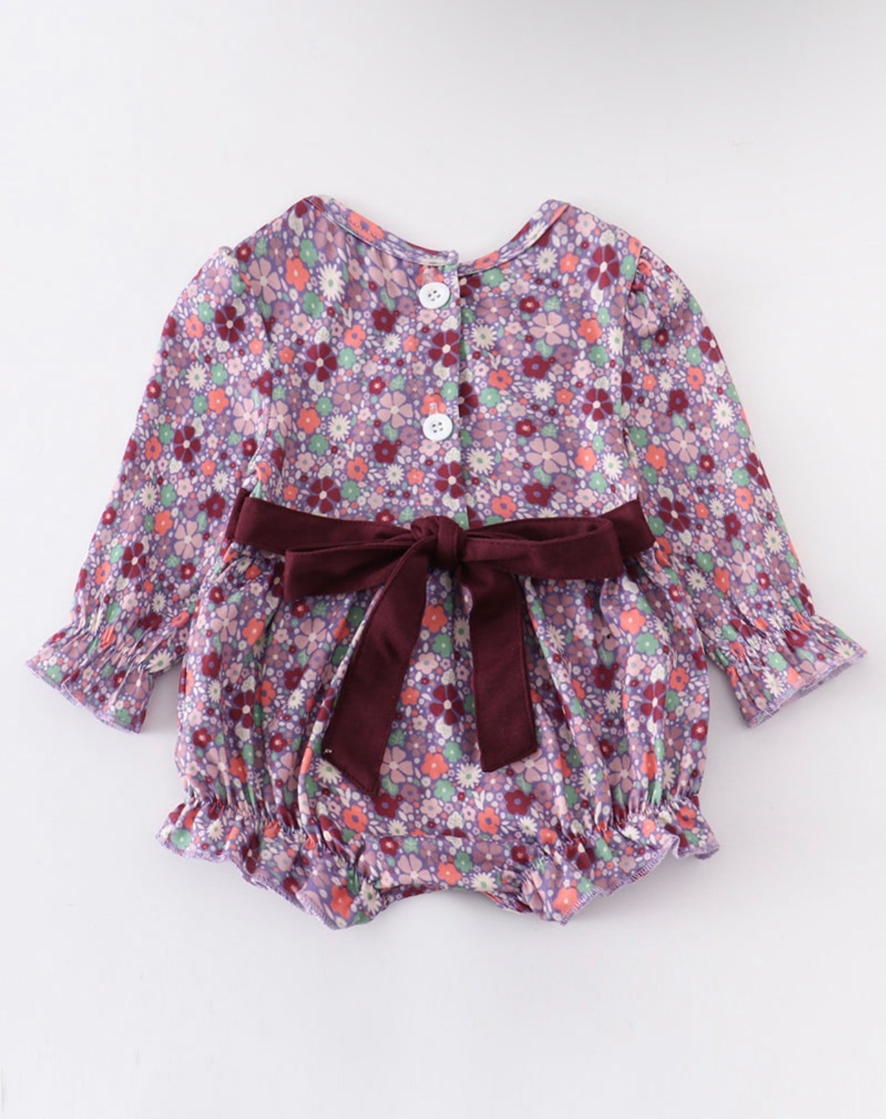 Purple Floral baby girl romper