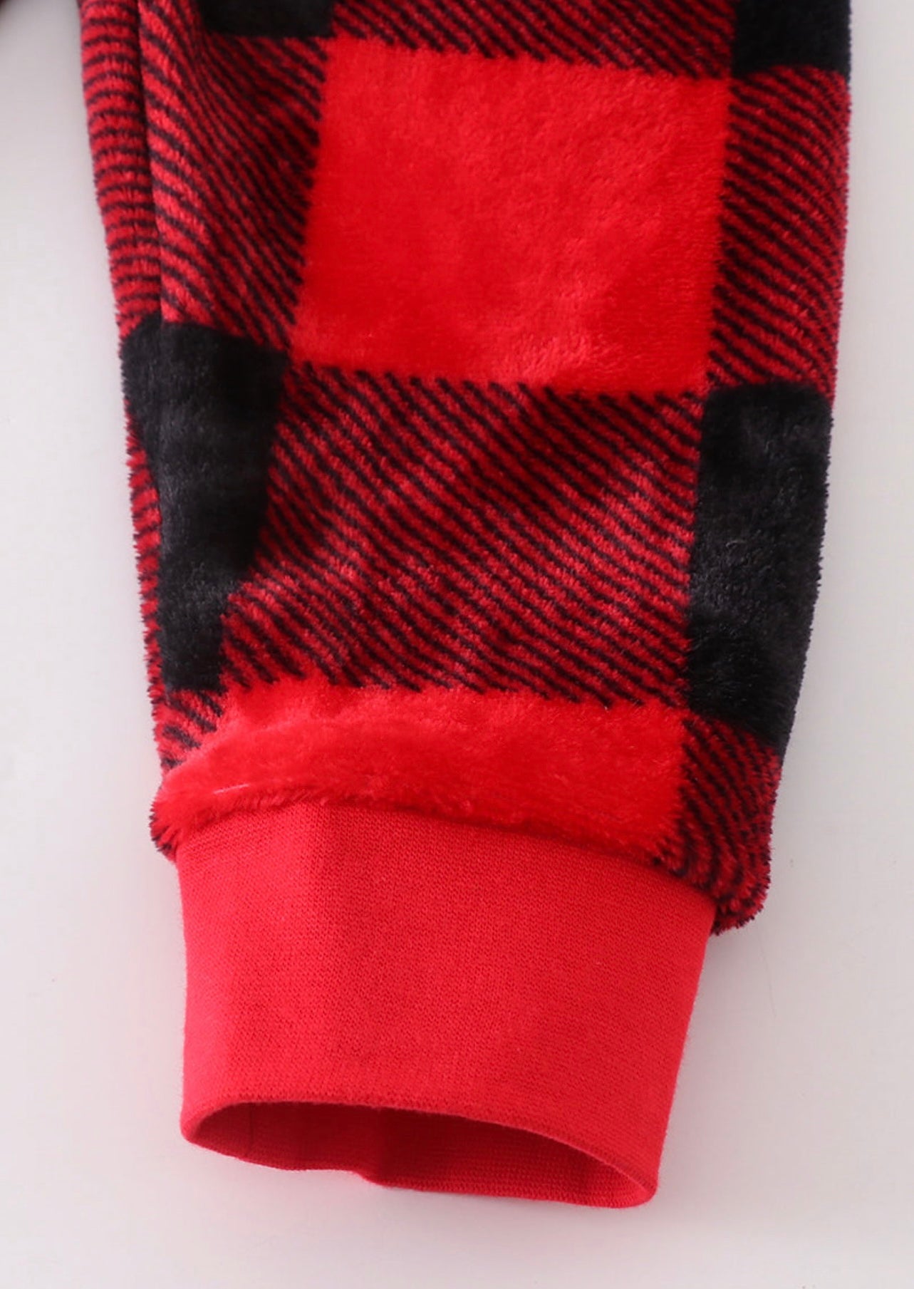 Red plaid fleece set