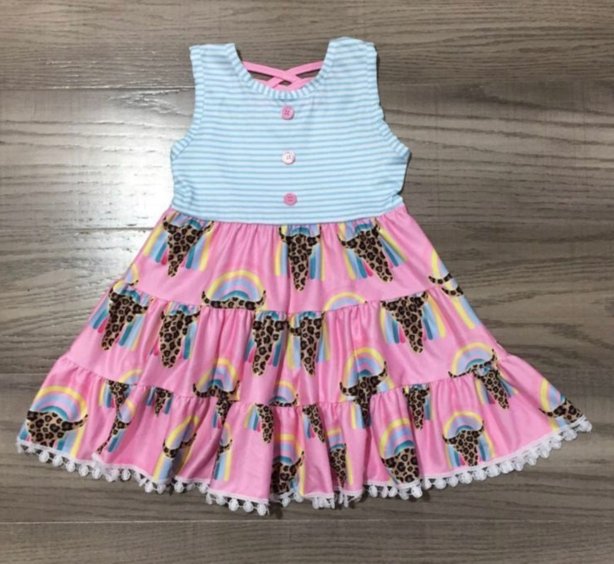 Rainbow Steer twirl dress