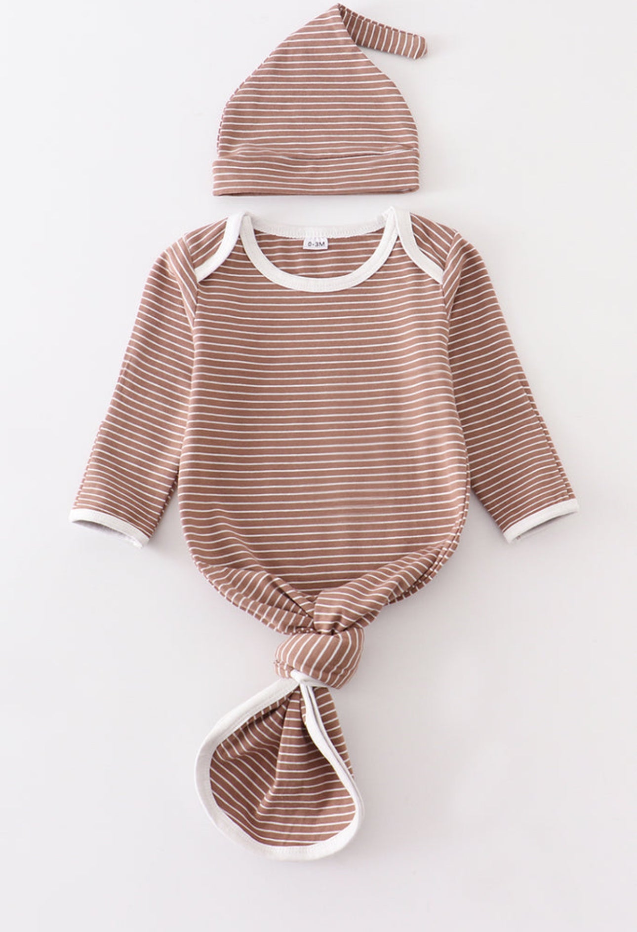 Chocolate stripe baby gown