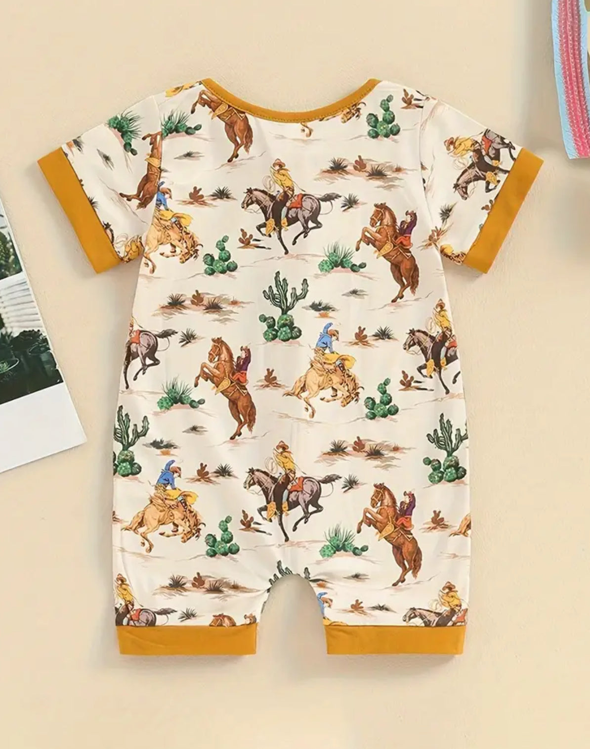 Cowboy Bamboo boy romper