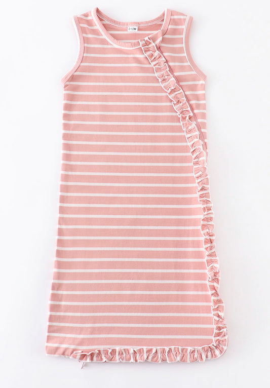 Pink Stripe Ruffle Sleep Sack