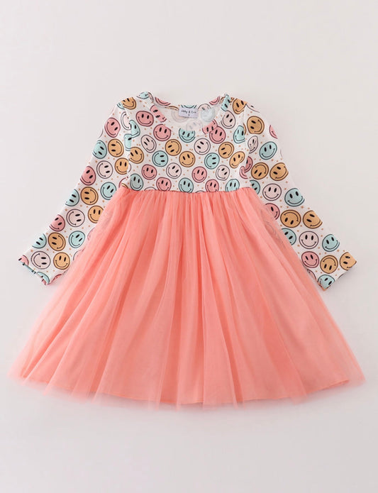 Pink Smiley Face tulle dress