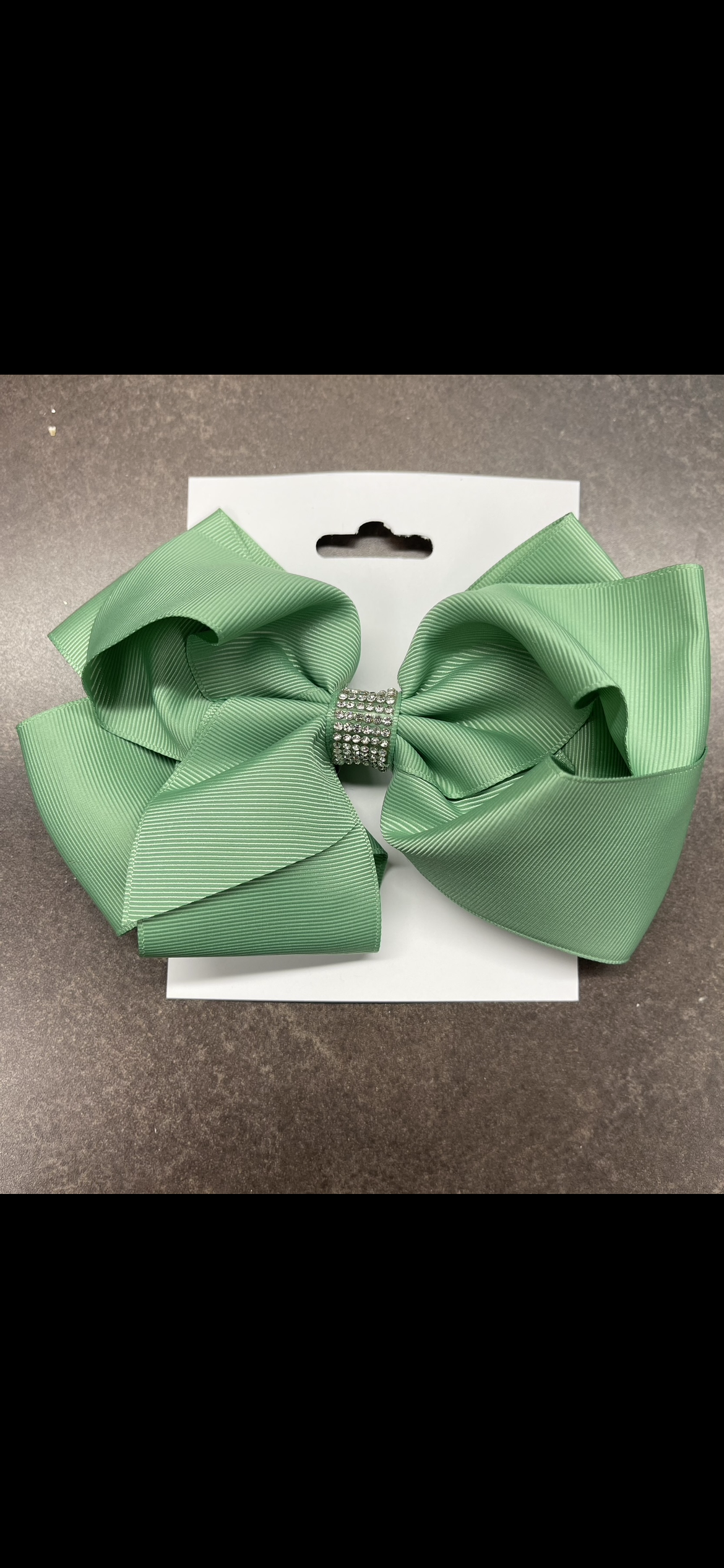 Olive green jewel bow