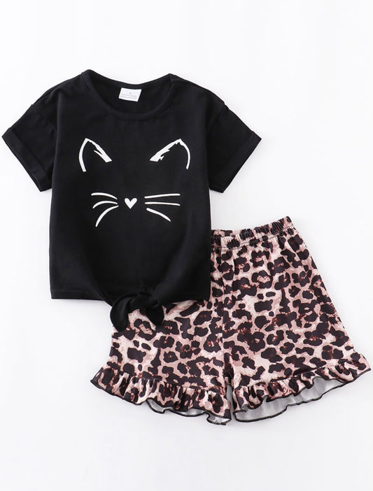 Cheetah cat matching set