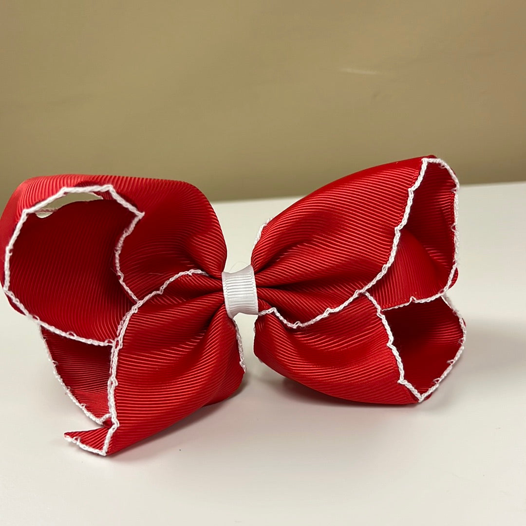 Red and white bow