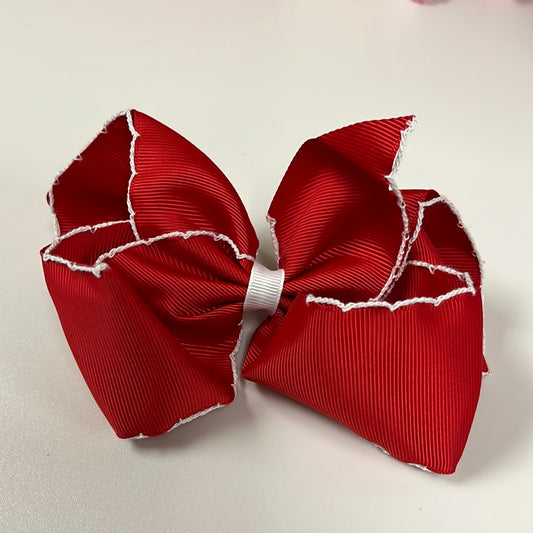 Red and white bow