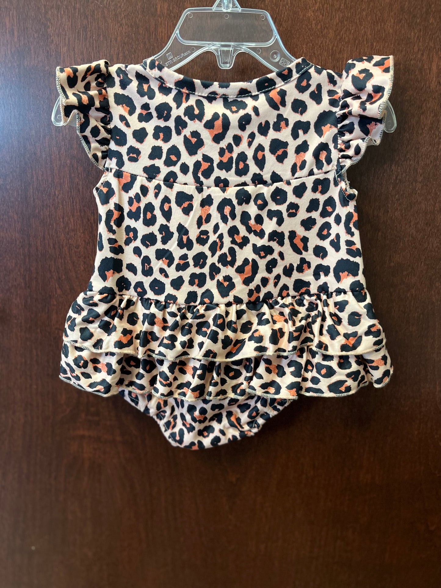 Brown leopard romper