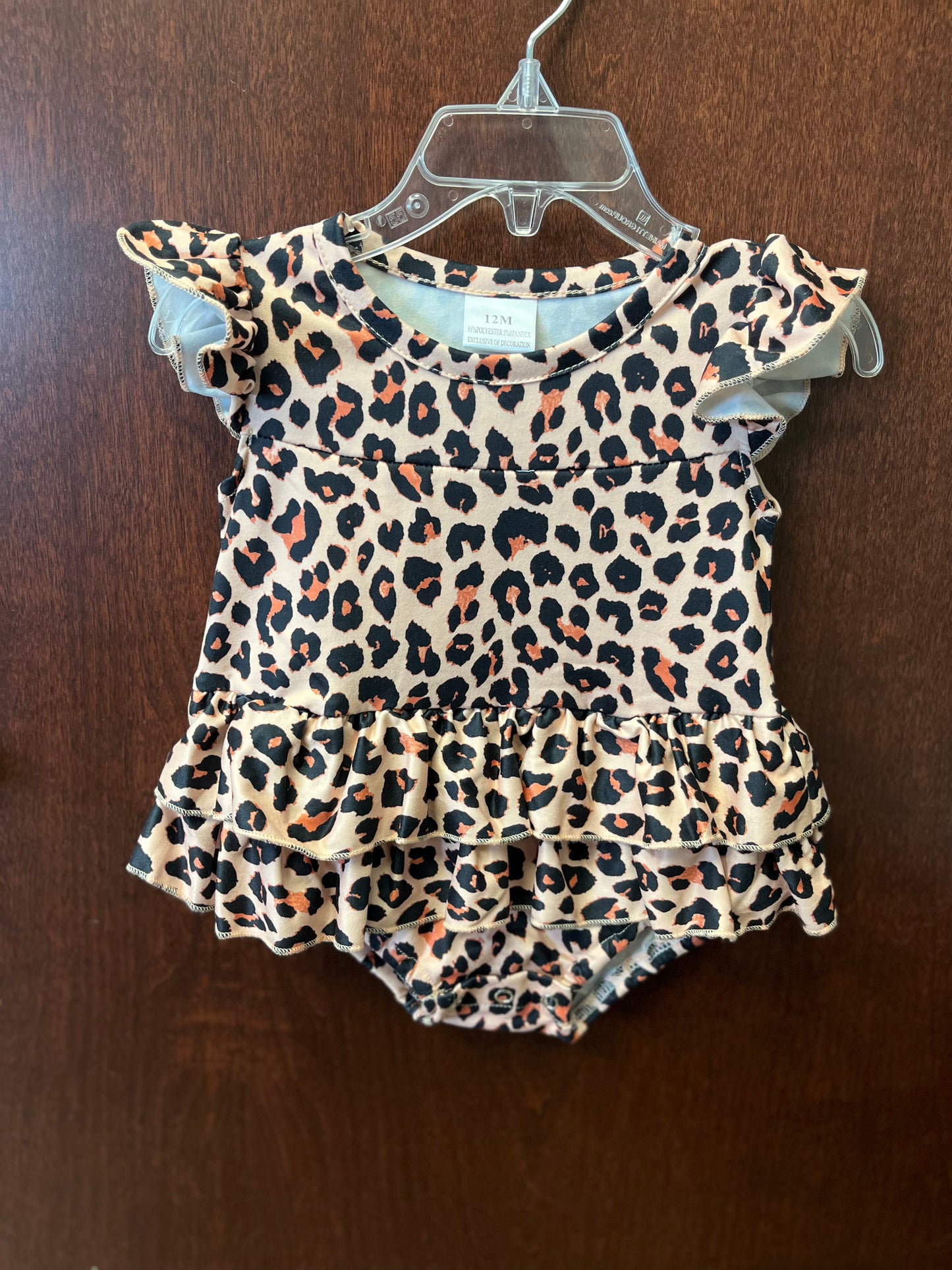 Brown leopard romper