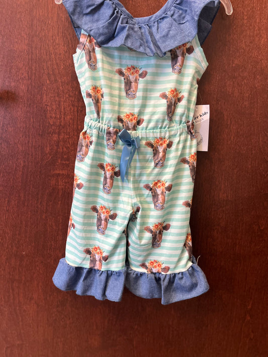 Mint striped cow jumper