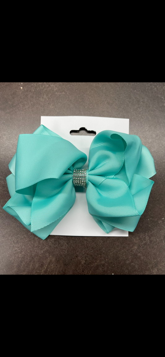 Teal jewel bow