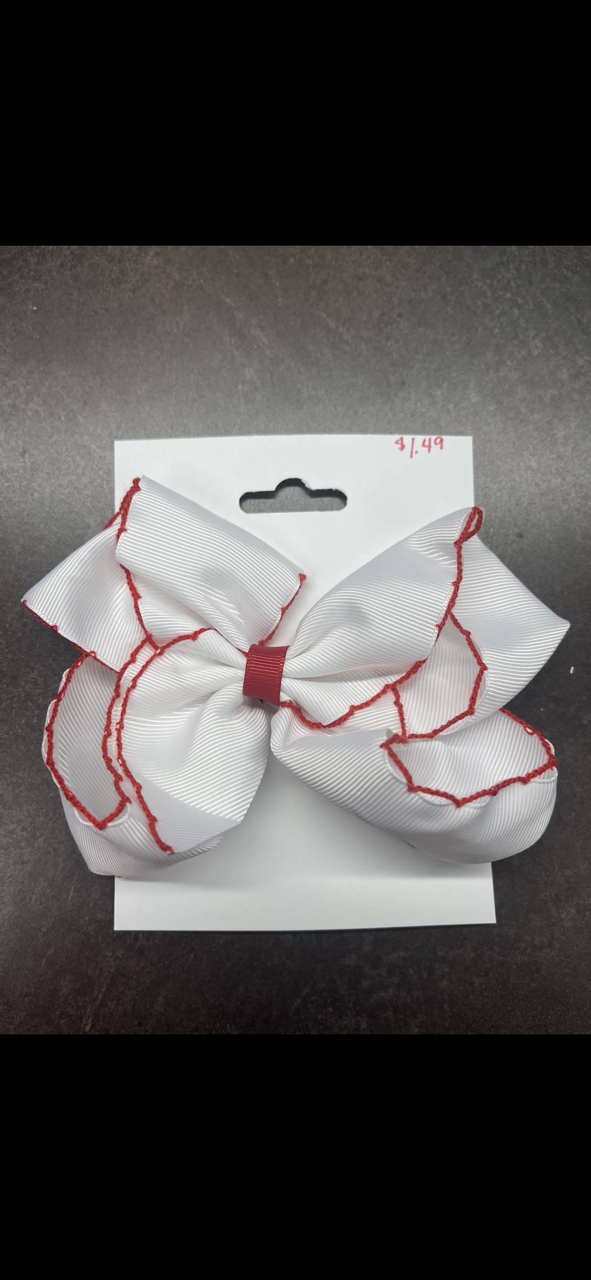 White and red bow