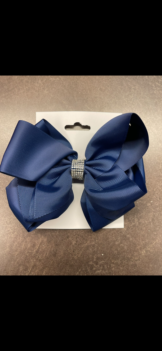 Navy blue jewel bow