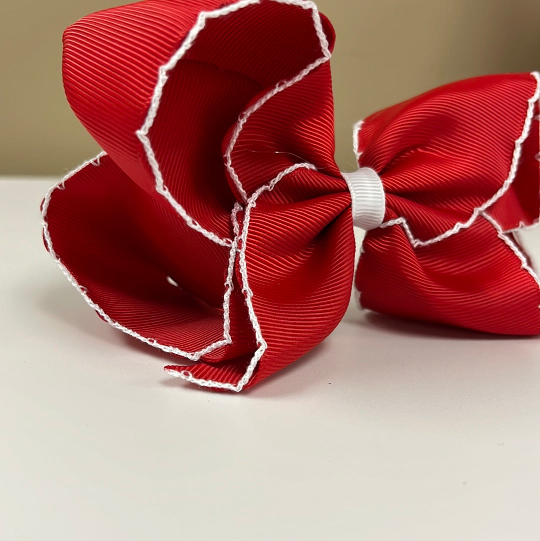 Red and white bow