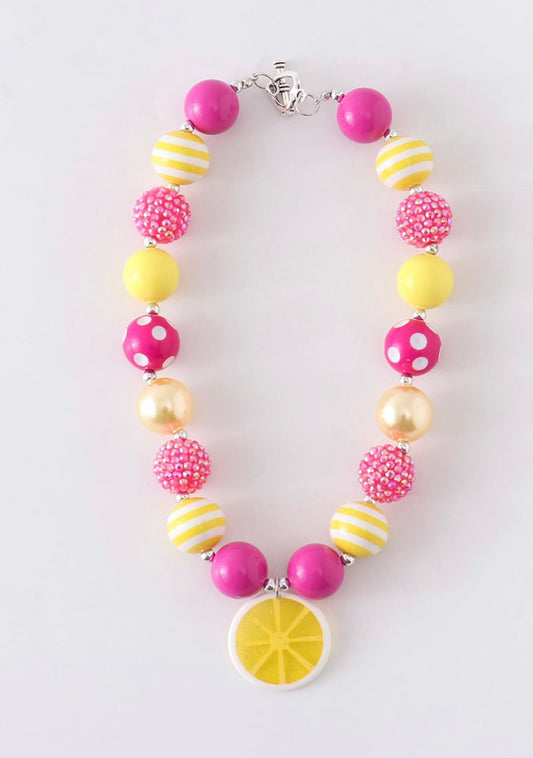 Pink lemon necklace