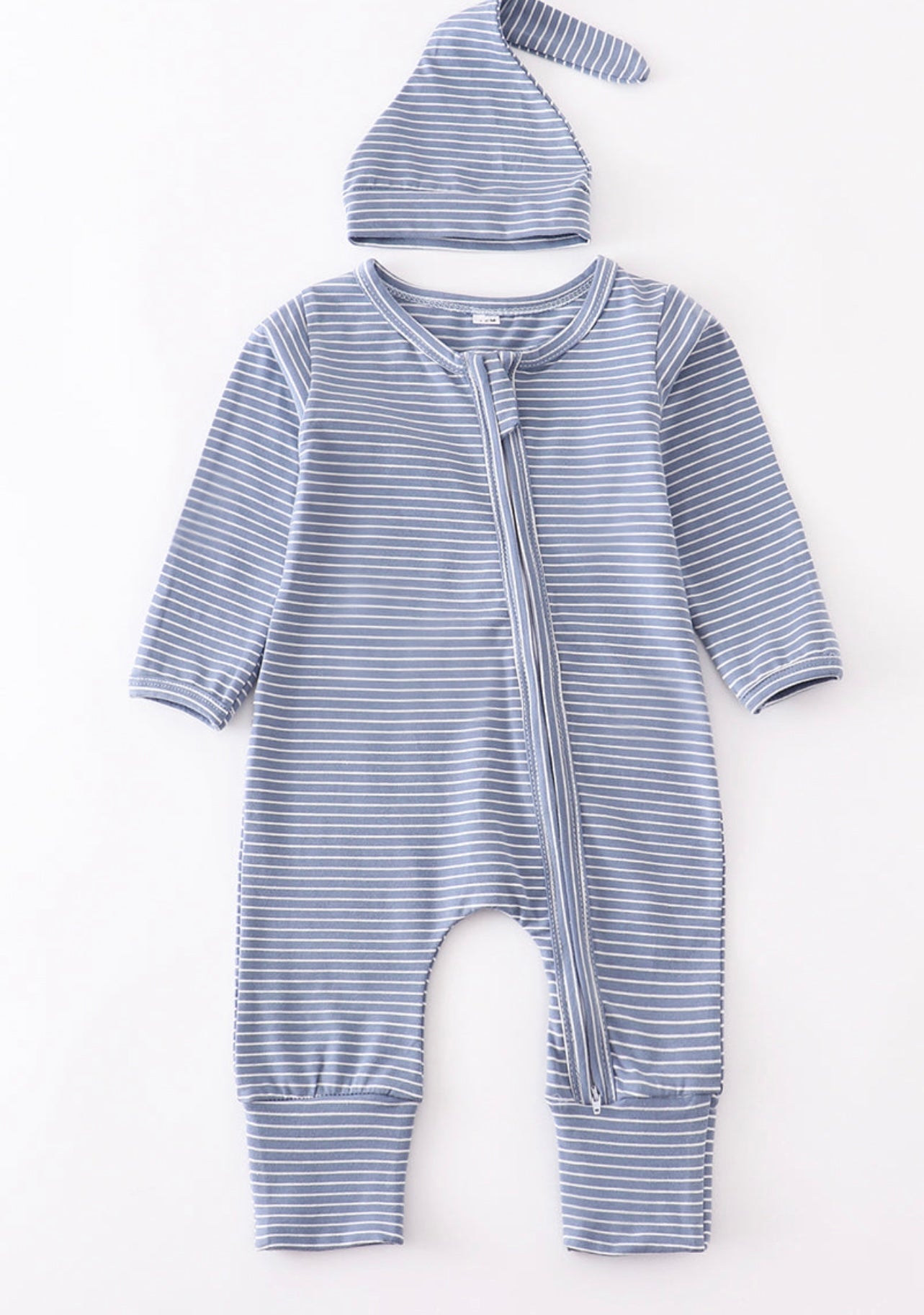 Blue stripe baby romper