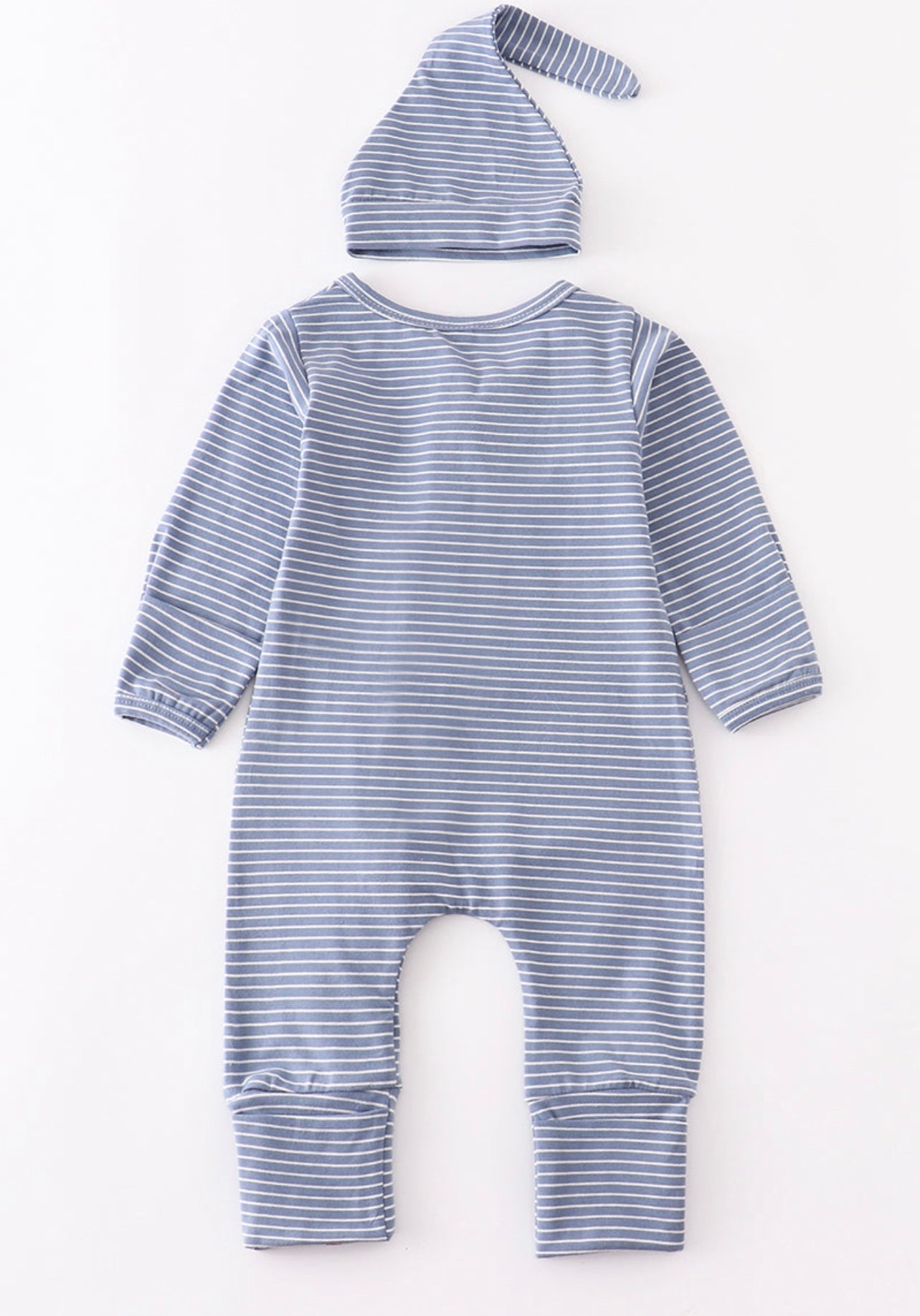 Blue stripe baby romper