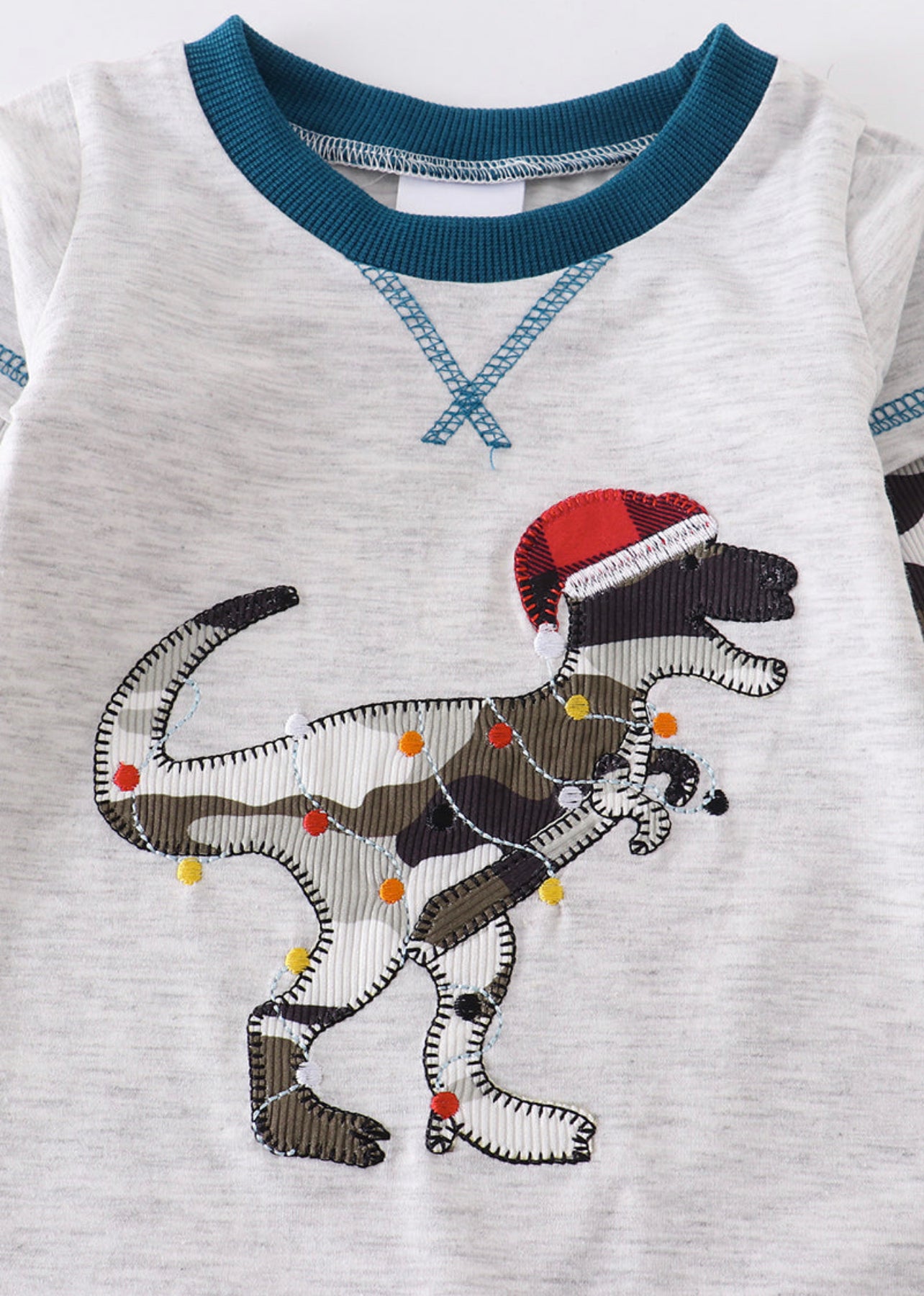 Dinosaur Christmas boy romper