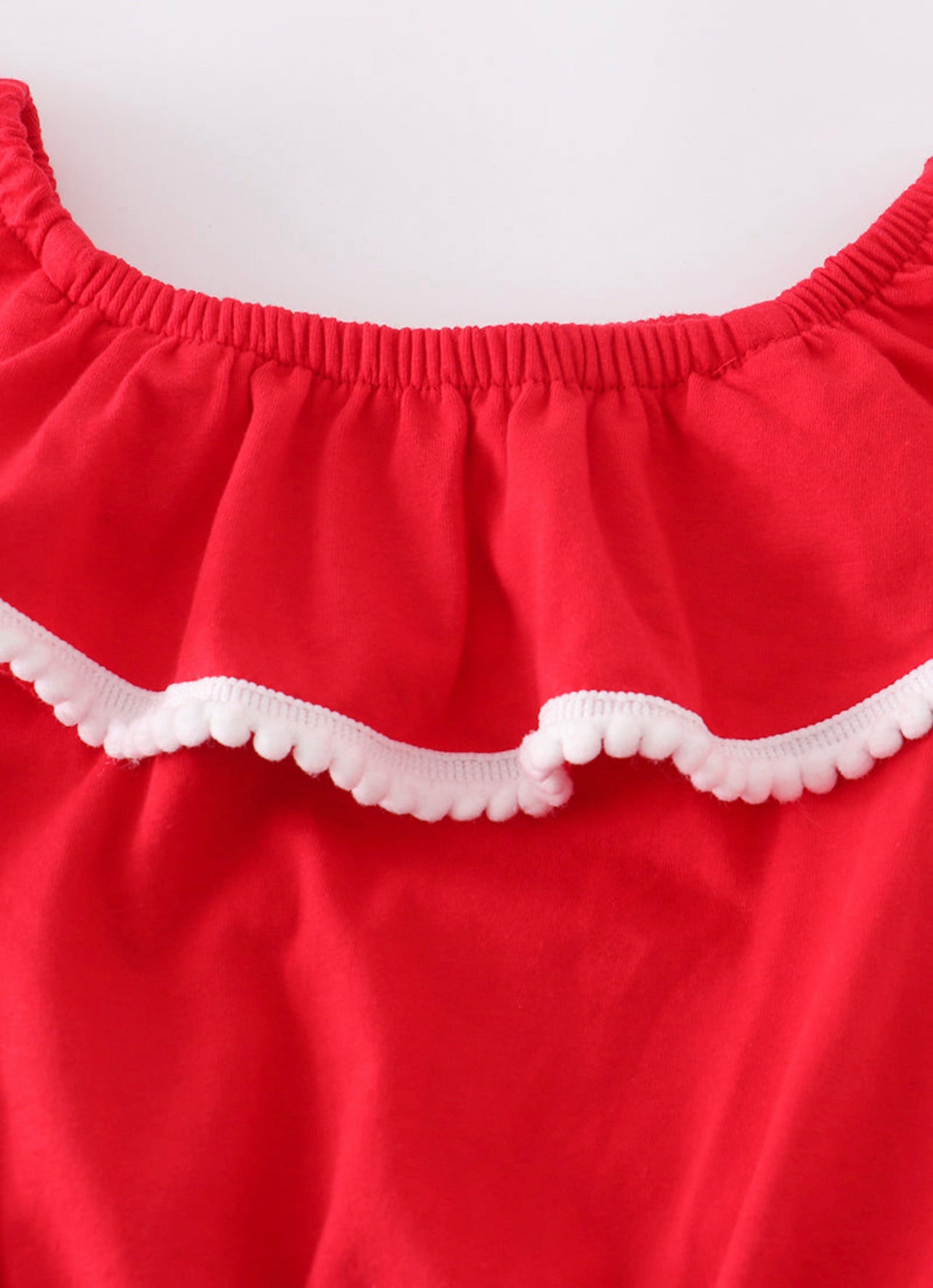 Red ruffle cow print shorts set