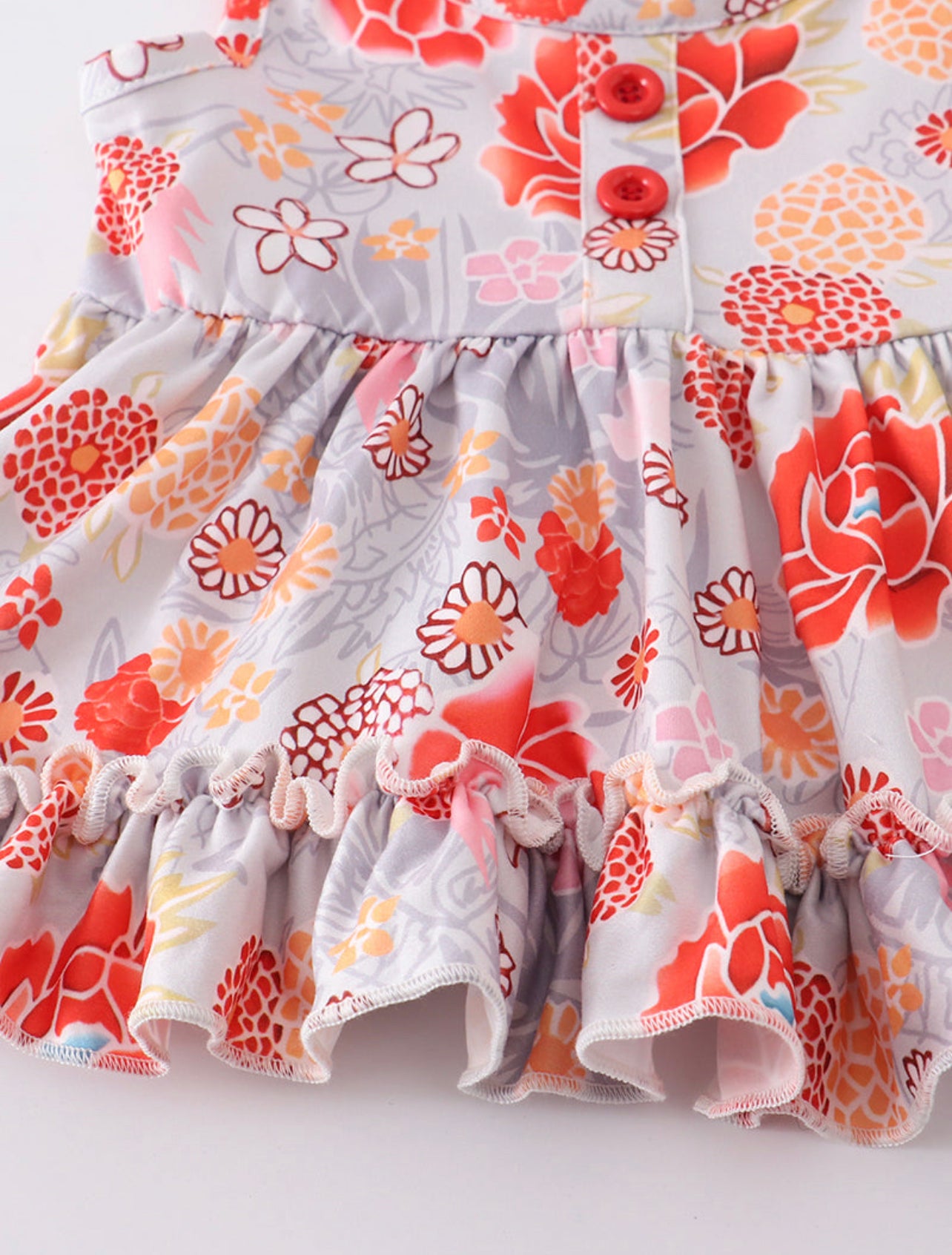 Floral ruffle baby set