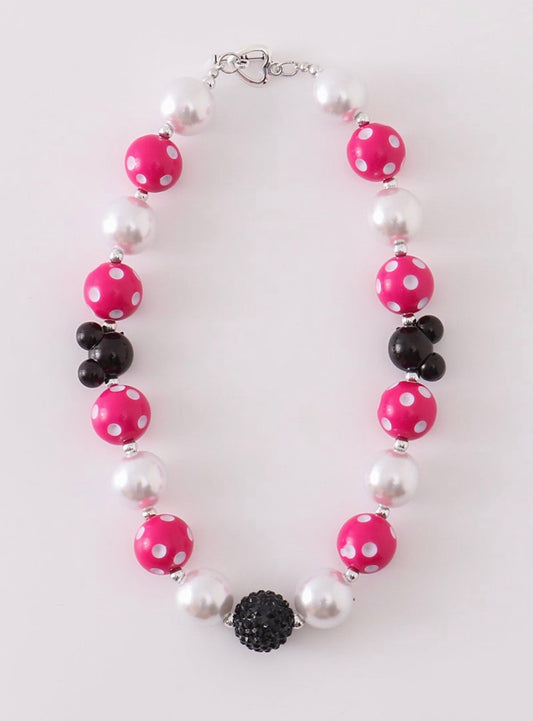 Polka dot Mickey necklace