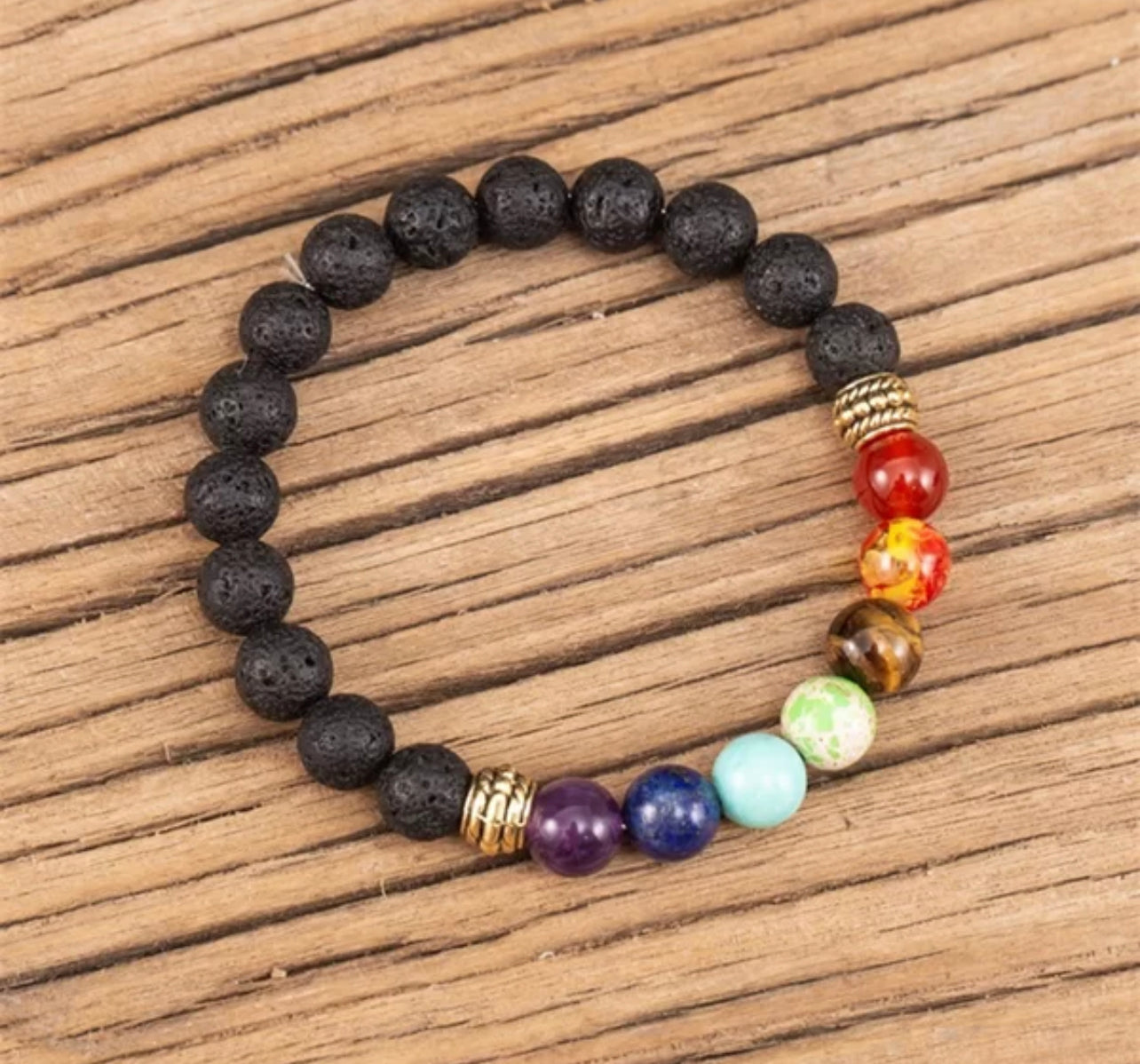 7 Chakra Stone Diffuser Bracelet