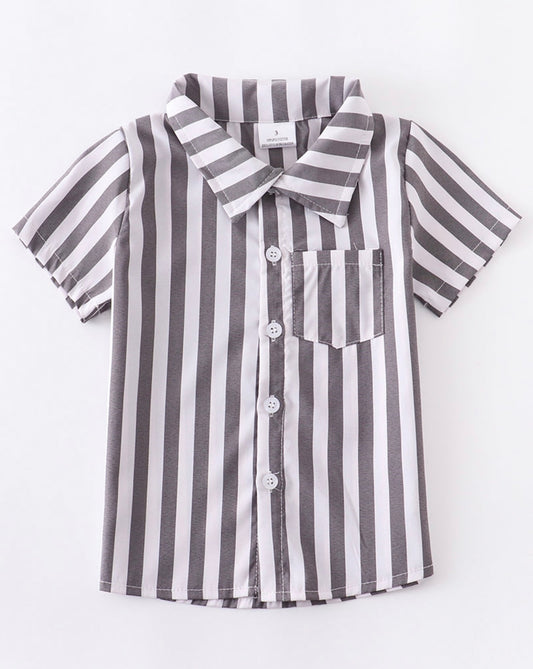 Gray striped boy’s shirt