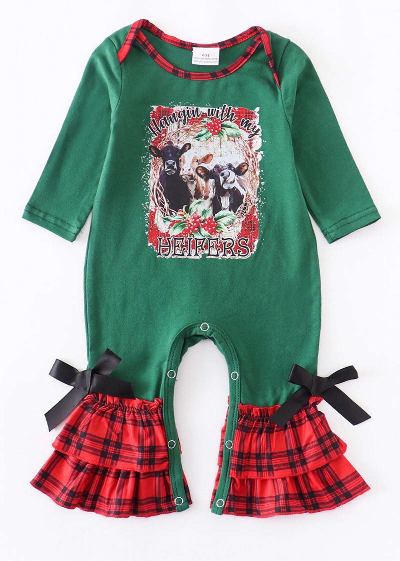 Christmas Heifer baby romper