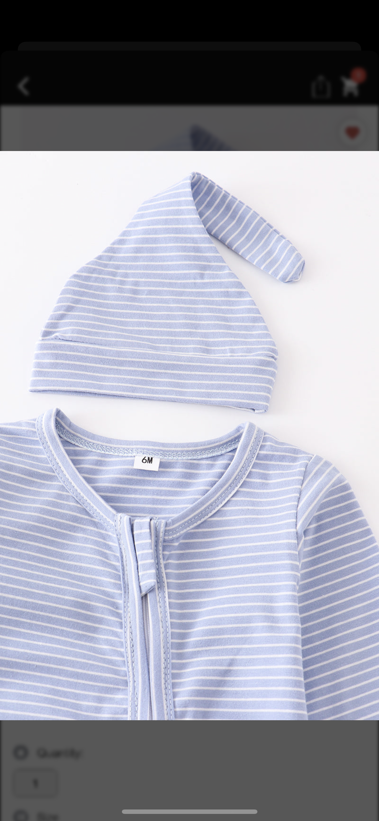 Sky blue stripe baby romper