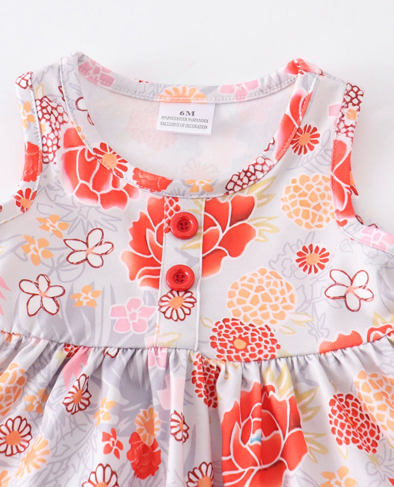 Floral ruffle baby set