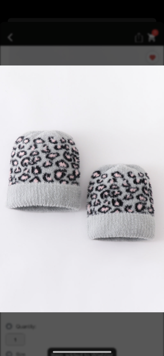 Grey Leopard beanie