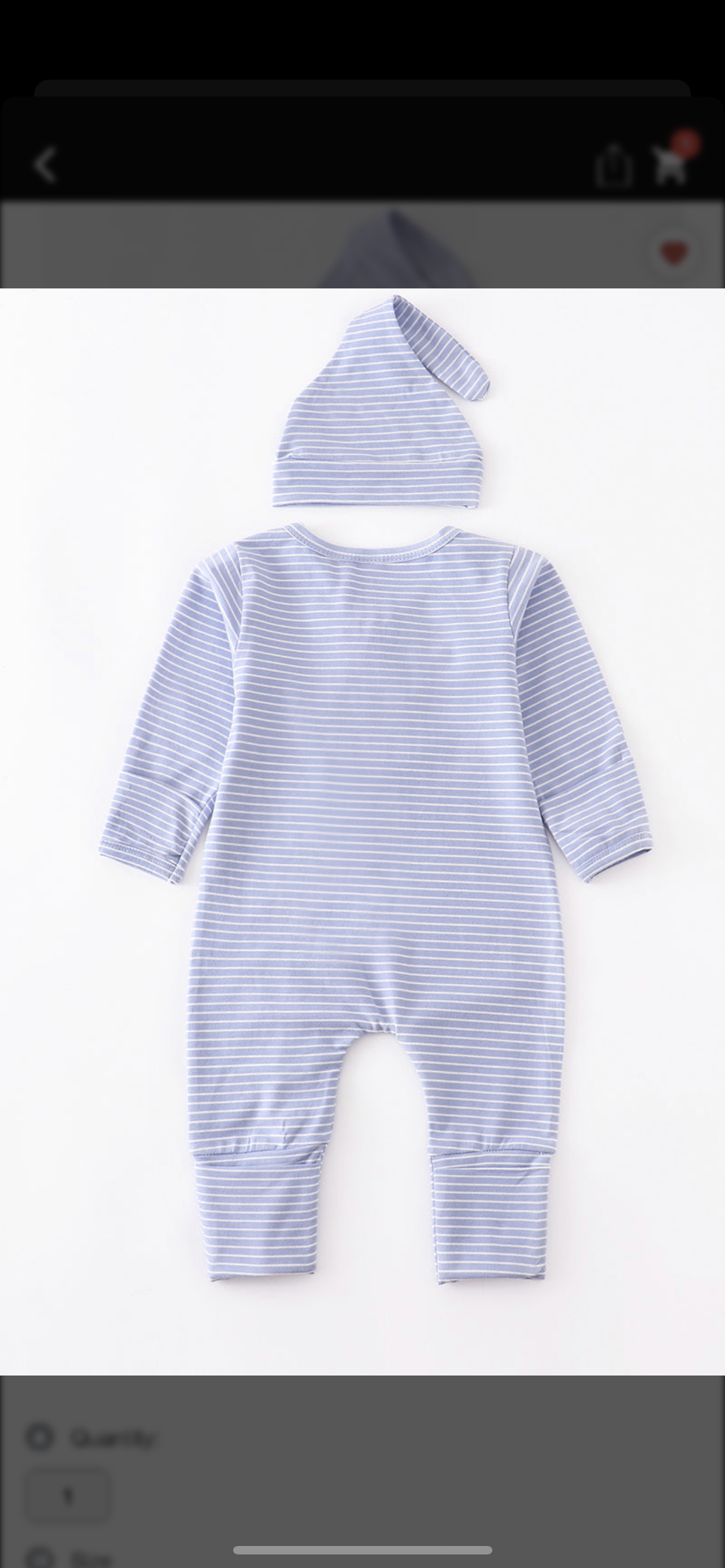 Sky blue stripe baby romper